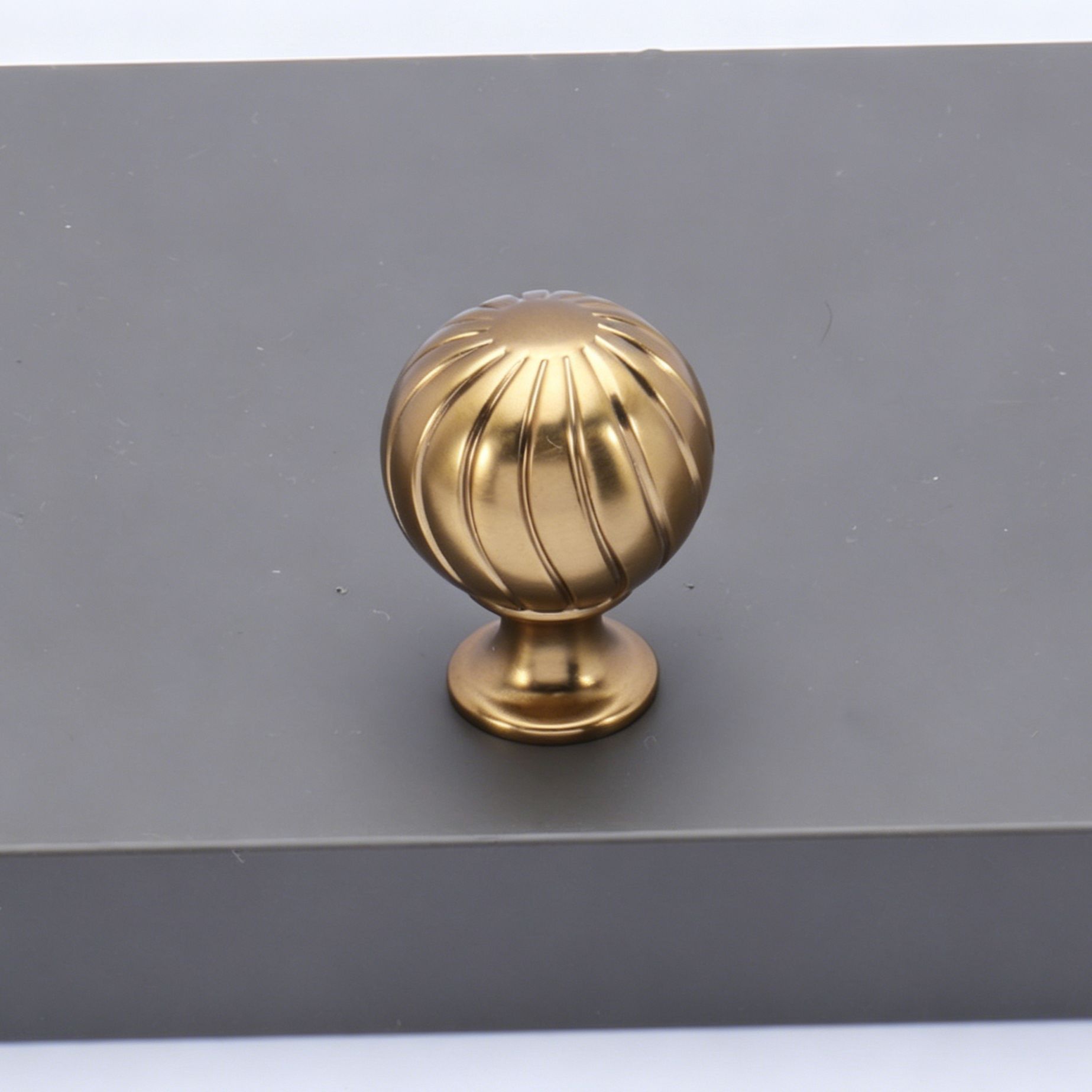 Vertical Groove Pumpkin Ball Single Hole Knob 2pcs