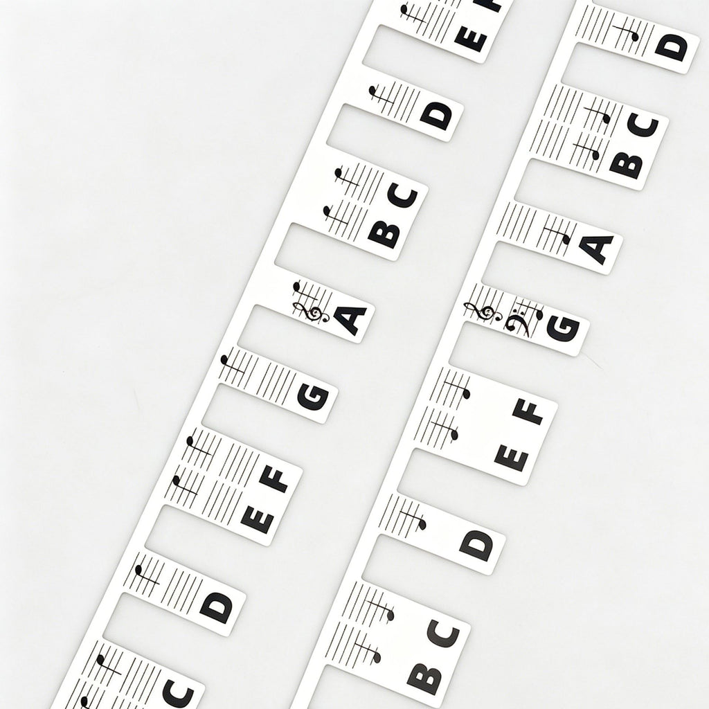 Black & Color Combo 2pcs 88 Key Piano Staff Note Strips