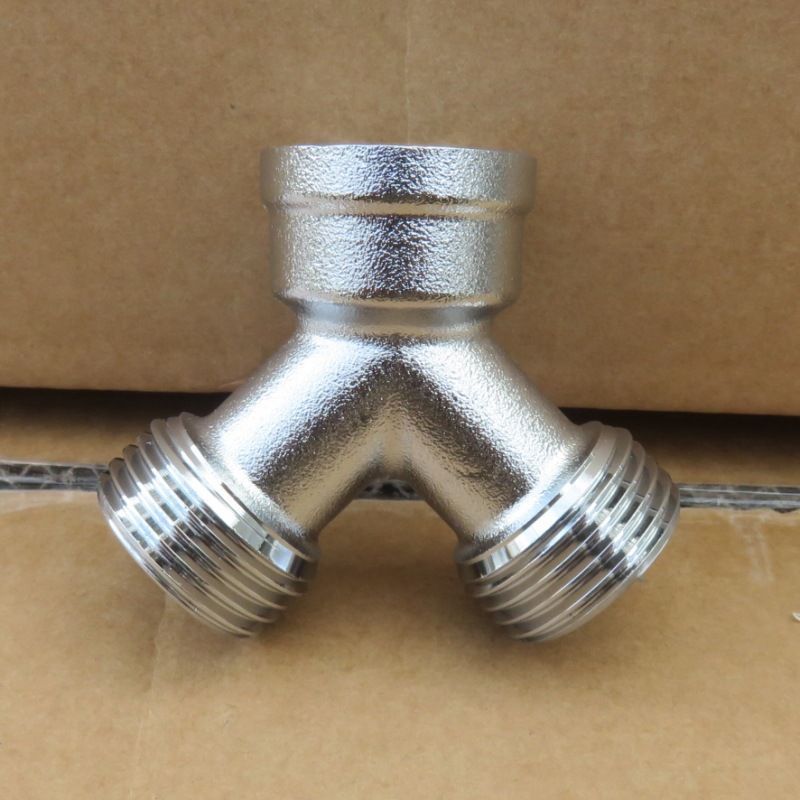 3/4" Electroplated Brass Tee Joint Dishwasher Water Pipe Fitting 4pcs