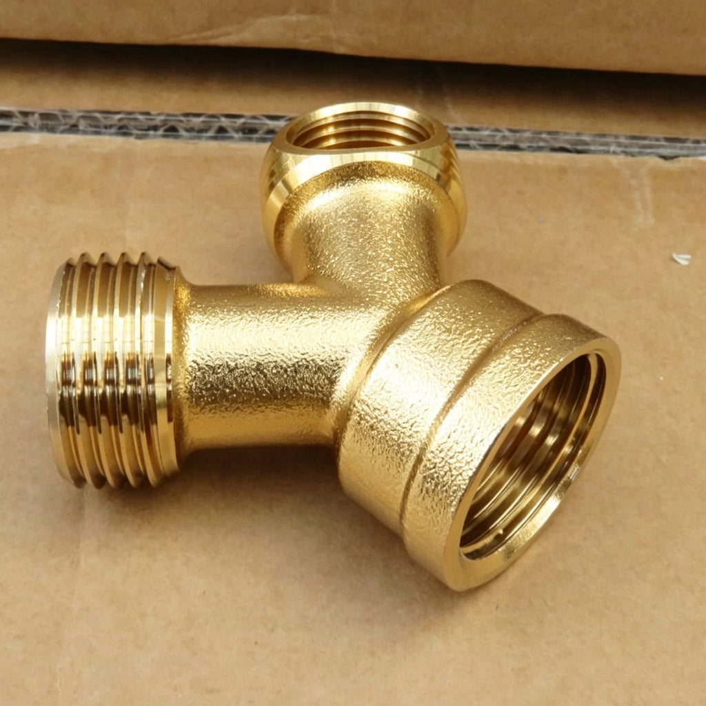 3/4" Solid Brass Male Female Thread Tee Sprayer Pipe Connector 1pcs