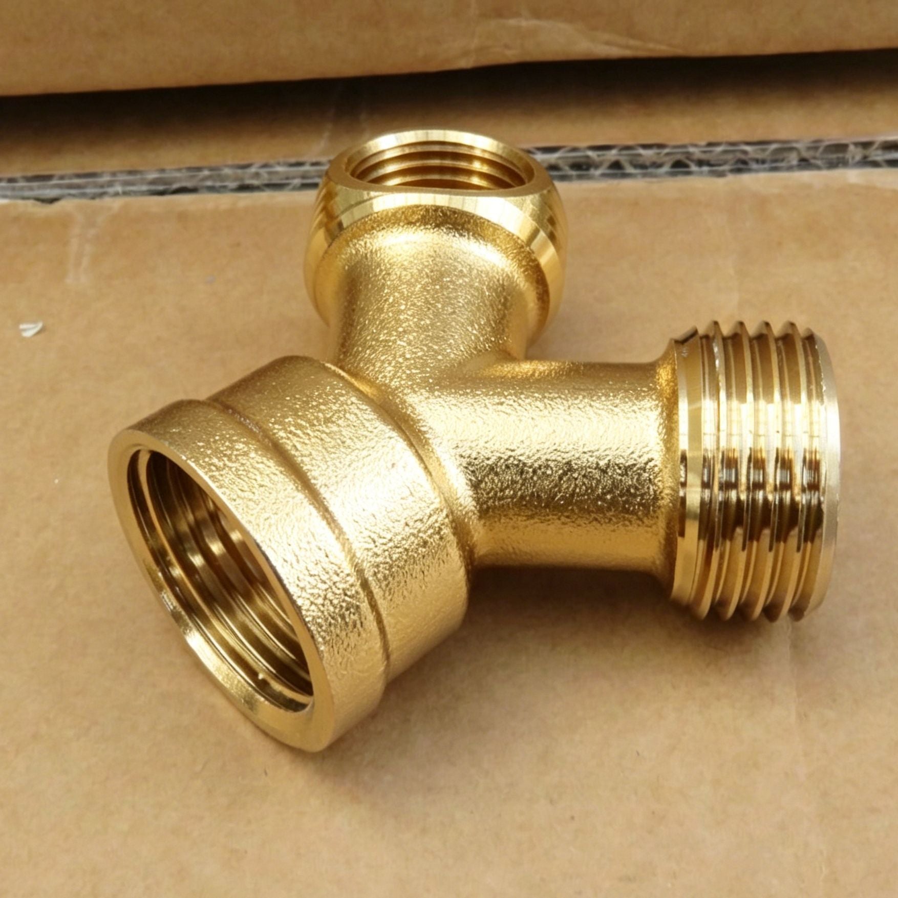 3/4" Brass Threaded Tee Splitter Agricultural Water Pipe Fitting 2pcs