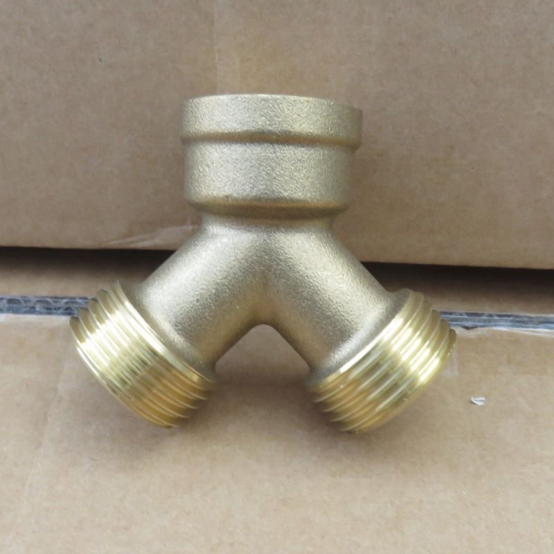 3/4" Brass Threaded Tee Splitter Agricultural Water Pipe Fitting 2pcs