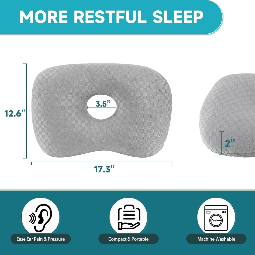 Green Knit Soft Ear Pillow, Air Permeable Relieve Ear Compression