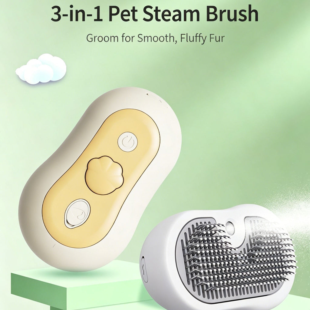 White Grey & White Yellow Combo Spray Comb 2pcs, Cat Grooming Massage Tool
