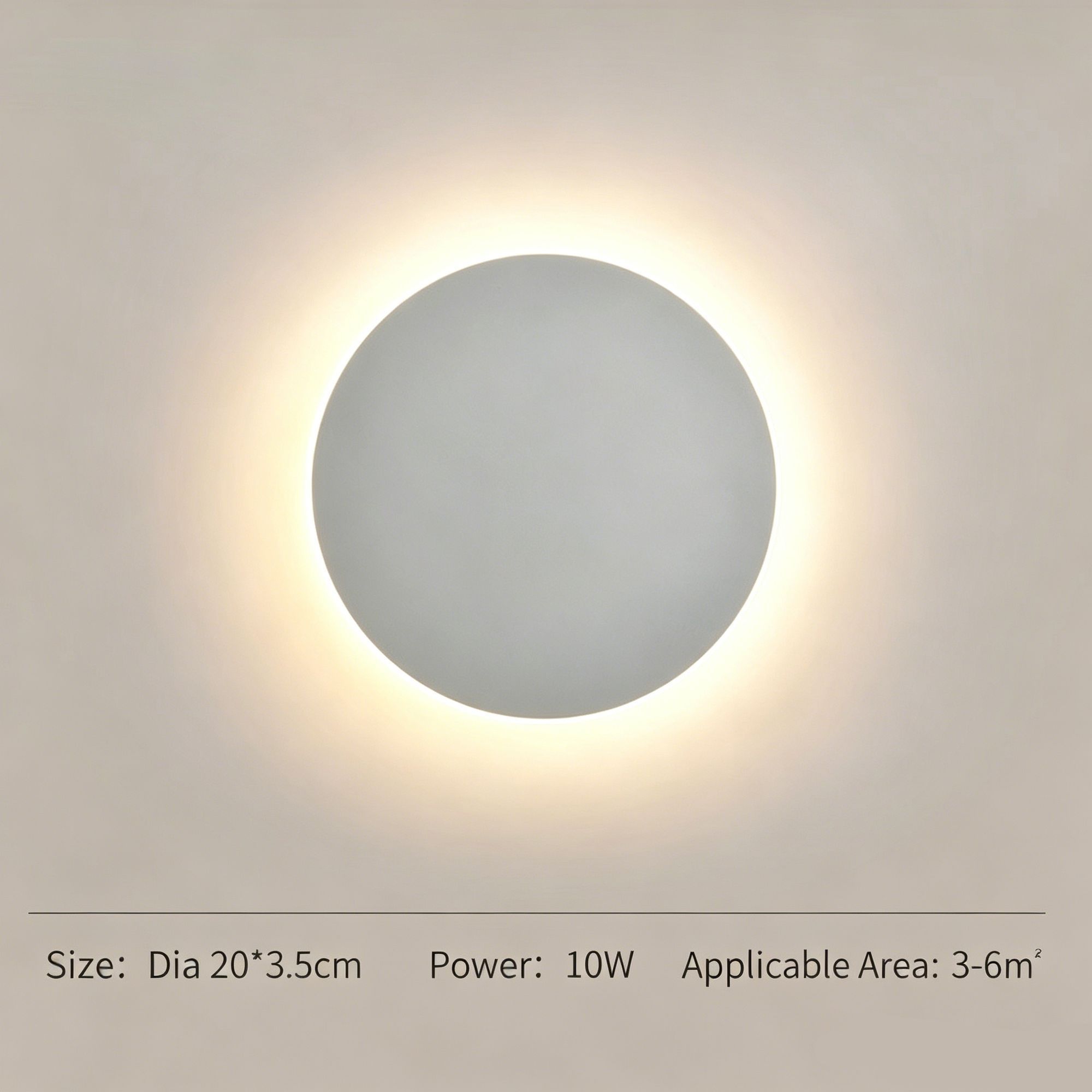 20CM White Touch Eclipse LED Wall Light Stepless Dimming