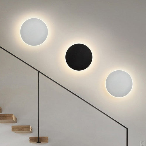30CM Black Regular Eclipse Wall Light 2Pcs Stepless Dimming