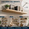 5" Nickel Hidden T Shelf Bracket 2Pcs w/ 5x60&5x80 Screws