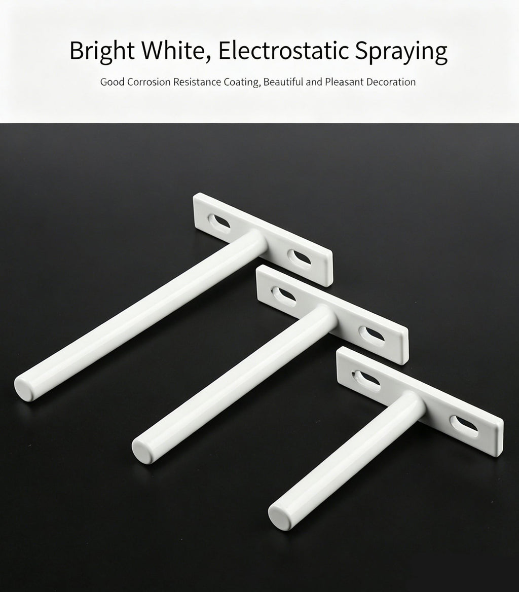 4" Color Zinc Hidden T Bracket 6Pcs w/ 5x60&5x80 Screws