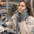 Grey 3 Stripes Women's Fleece Touch Screen Bike Gloves