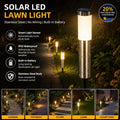 Large Silver Warm White Solar LED Garden Path Light