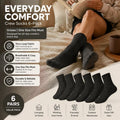 Dark Grey Warm Fleece Terry Wool Socks Adult Unisex Loose Top Winter Socks 6 Pairs