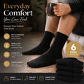 Black Warm Fleece Terry Wool Socks Adult Unisex Loose Top Winter Socks 6 Pairs