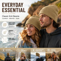 Khaki Basic Knit Beanie Skin Friendly Solid Color Hat 1Pc