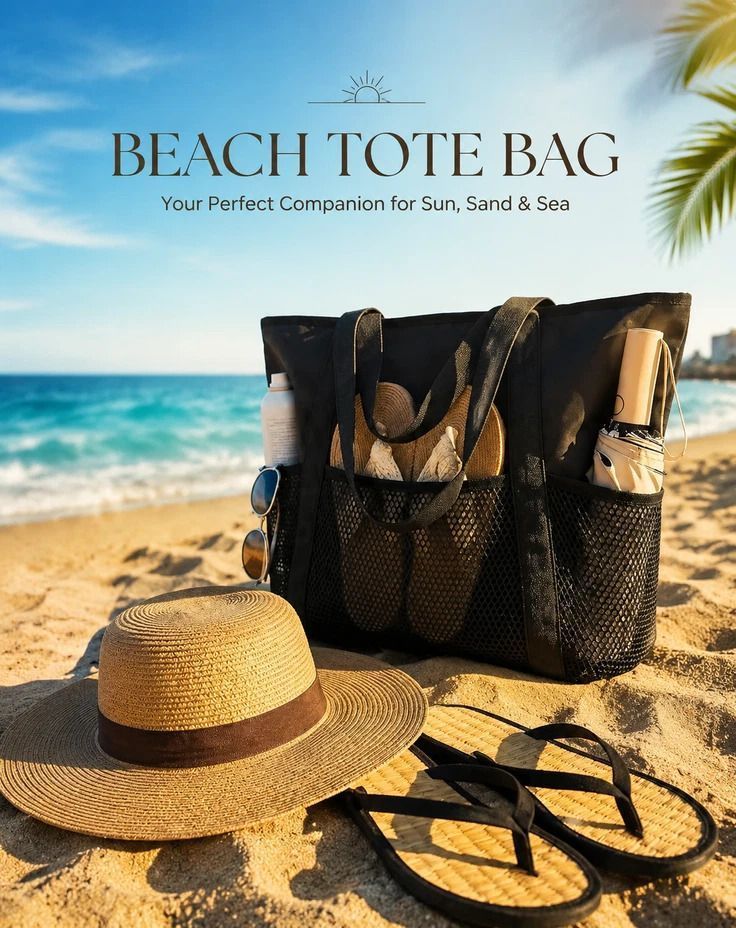 Brown Lightweight Handheld Beach Bag Water Resistant Swim Pouch