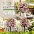 Pastel Pink Artificial Violet Greenery Stems Set of 3 Table Floral Photo Accessory