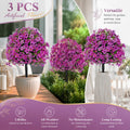 Fuchsia Faux Eucalyptus Stems Set of 3 Patio Insert Indoor Decorative Florals