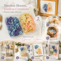 Blue Purple Shade & Soft Jade Tone Preserved Hydrangea Gradient Floral DIY Pack 2 Boxes