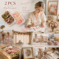 Agate Blue & Champagne Tone Preserved Hydrangea Wedding DIY Accessory Kit 2 Boxes