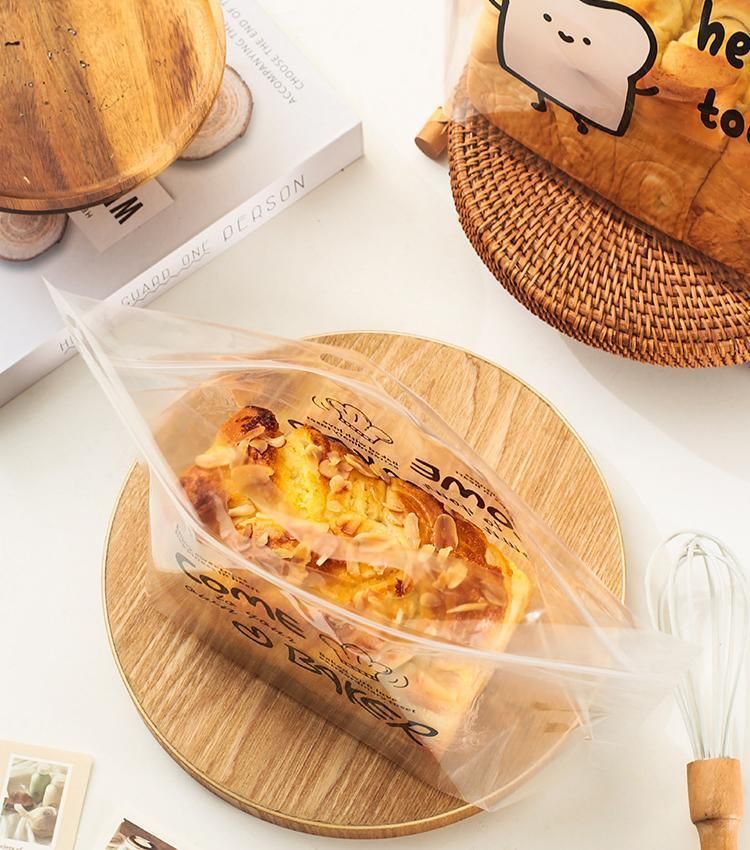 100 Pack Black Border Toast Bag, Large 26.5×32+11cm