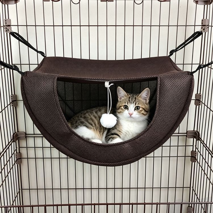 Cat Cage Hammock - Coffee 47×38×28cm