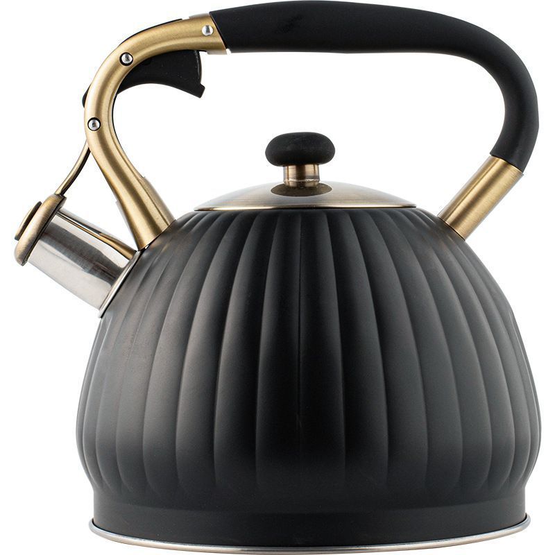 Pumpkin Shaped Water Kettle 3.5L Retro Kitchen Kettle Black
