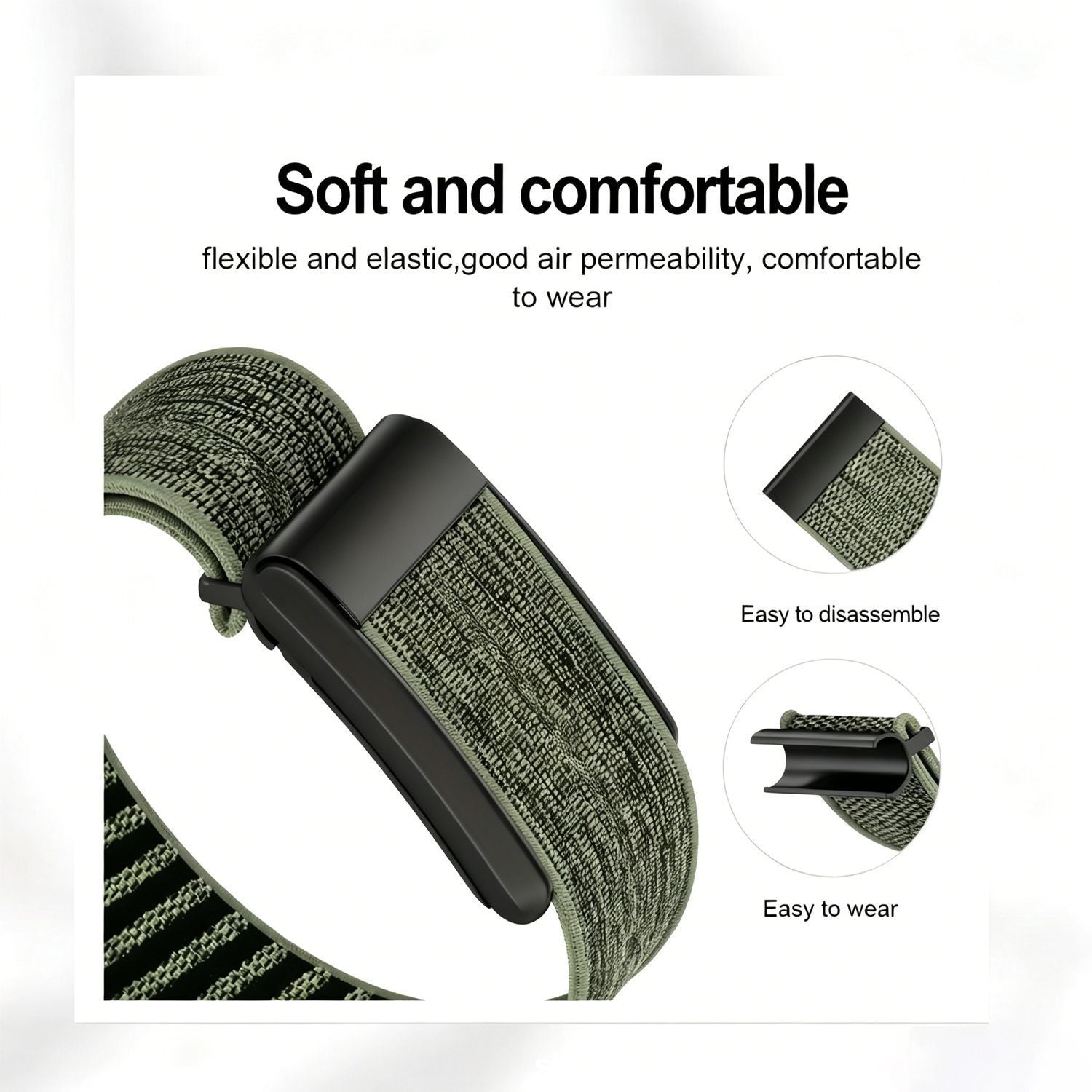 Nylon Sport Watch Strap - Dark Grey