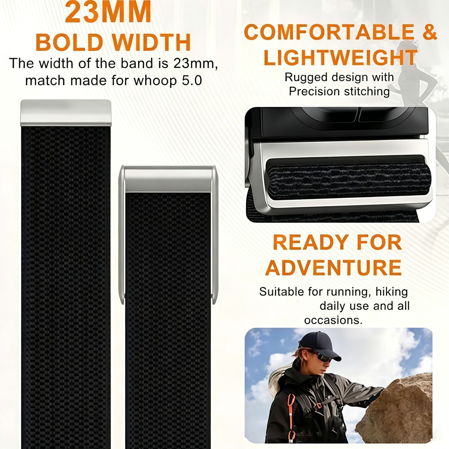 Nylon Sport Watch Strap - Starlight