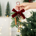 D6 Wood Strip Pinecone Double Bells Red 2 Pack