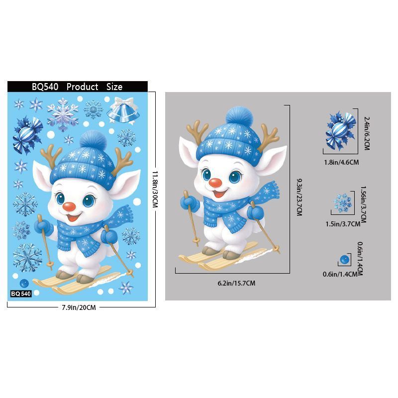 4 Styles Christmas Window Stickers Pack-02
