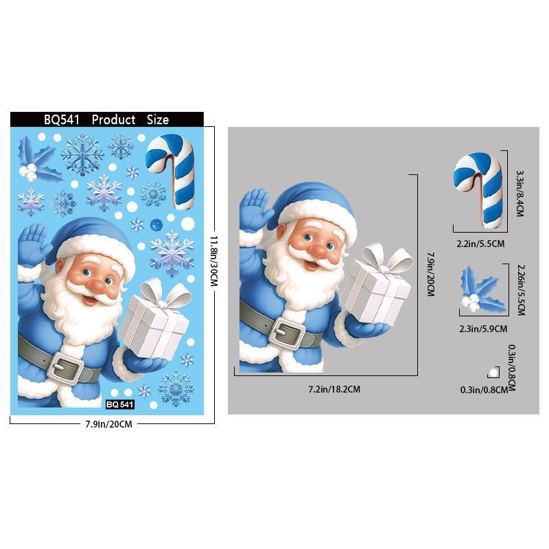 9 Styles Christmas Window Stickers Pack