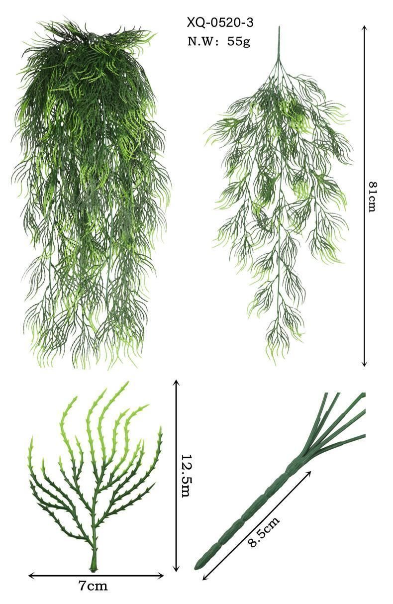 5-Fork Serrated Leaf Hanging Vine 2 pieces