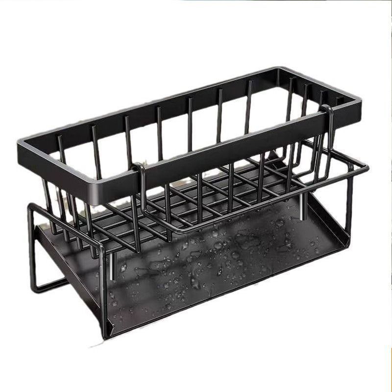 Low Profile Tilted Dish Drying Rack Black 01