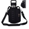6-Magnet Suction Fitness Water Bottle Bag: Comes with Phone Pocket + Multi-Pocket Crossbody Design, Adjustable Shoulder Strap, Compatible with Treadmill and Squat Rack, Thickened Wear-Resistant Sports Essential/BLACK