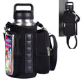 Transparent Single Row 6 Magnet Fitness Water Bottle Bag: HD touchscreen phone pocket, multi-pocket storage, thickened wear-resistant material securely attaches to equipment, one bag handles all sports and travel needs./black
