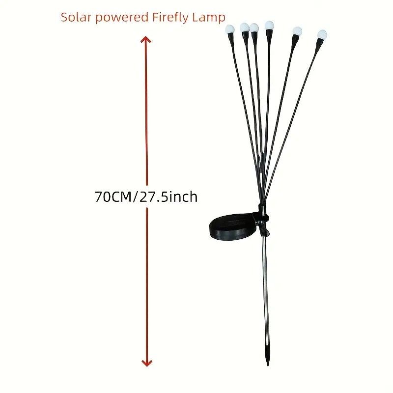 Solar Firefly Wind Light: Charges during the day, glows at night. Sways in the wind like dancing fireflies, lighting up your yard with romance./6 lamp holder [color] is always on