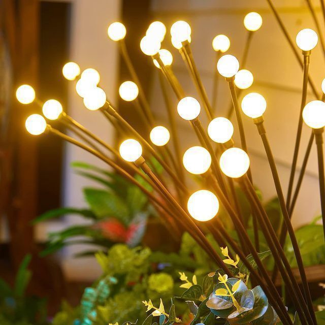 Solar Firefly Wind Light: Charges during the day, glows at night. Sways in the wind like dancing fireflies, lighting up your yard with romance./6 lamp holder [color] is always on