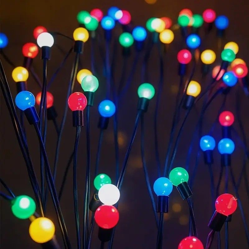 Solar Firefly Wind Light: Charges during the day, glows at night. Sways in the wind like dancing fireflies, lighting up your yard with romance./8 lamp holder [color] is always on
