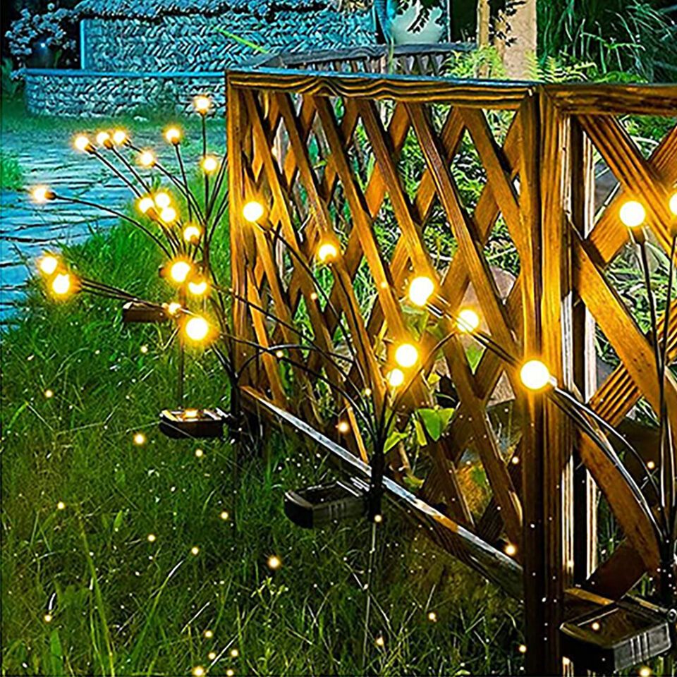 Solar Firefly Wind Light: Charges during the day, glows at night. Sways in the wind like dancing fireflies, lighting up your yard with romance./8 lamp holder [color] is always on