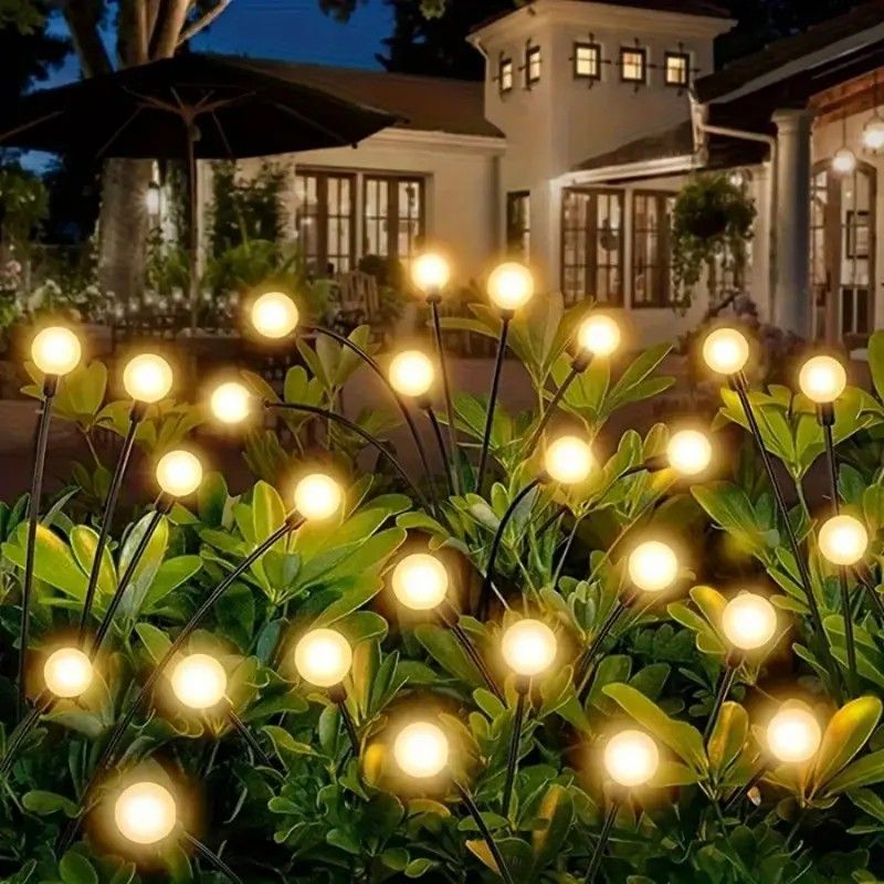 Seven Branch Solar Lily Light: Charges during the day, glows at night. Seven lilies bloom together, soft light flows like water through your garden./10 lamp holder [color] is always on