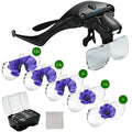 Head-mounted rechargeable magnifier, high-definition lenses with LED lighting, dual wearing modes for flexible switching, full-dimensional adjustment for precision work, lightweight, scratch-resistant, and durable, long battery life supporting repair and
