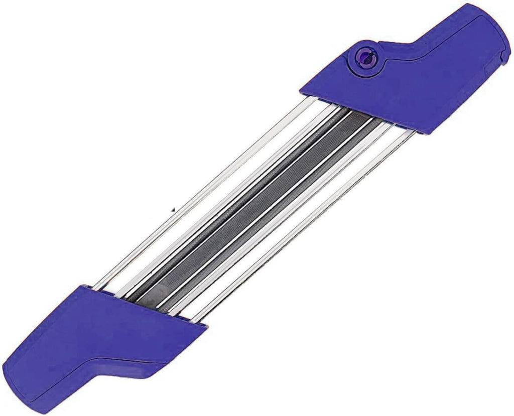 Chain saw file: upgraded lightweight, battery-free and portable, precision sharpening for 3/8-inch saw chain, single-direction reciprocating operation, essential tool for outdoor gardening and forestry maintenance.(White-with 4.0 file)