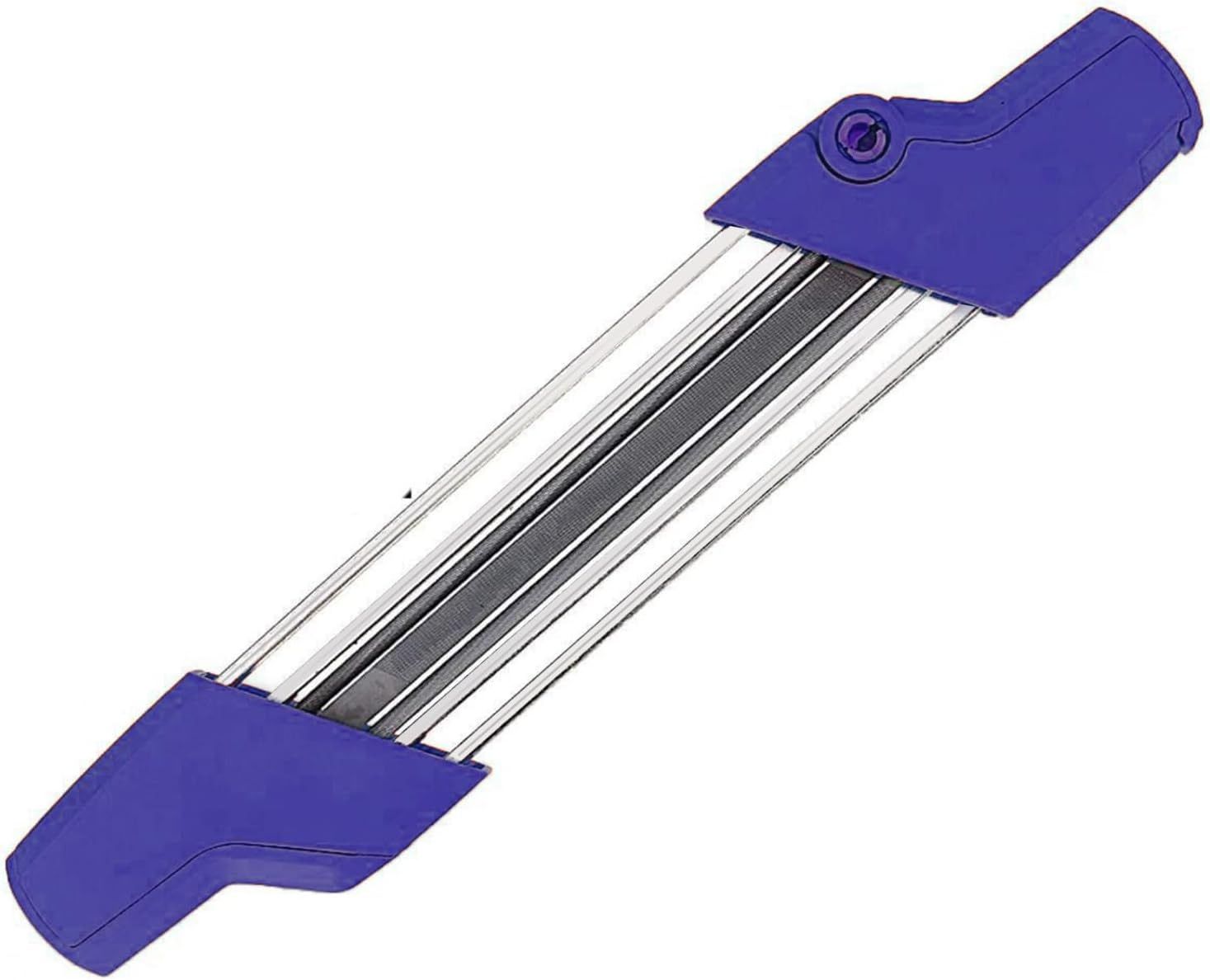 Chain saw file: upgraded lightweight, battery-free and portable, precision sharpening for 3/8-inch saw chain, single-direction reciprocating operation, essential tool for outdoor gardening and forestry maintenance.(Blue-with 4.0 file)