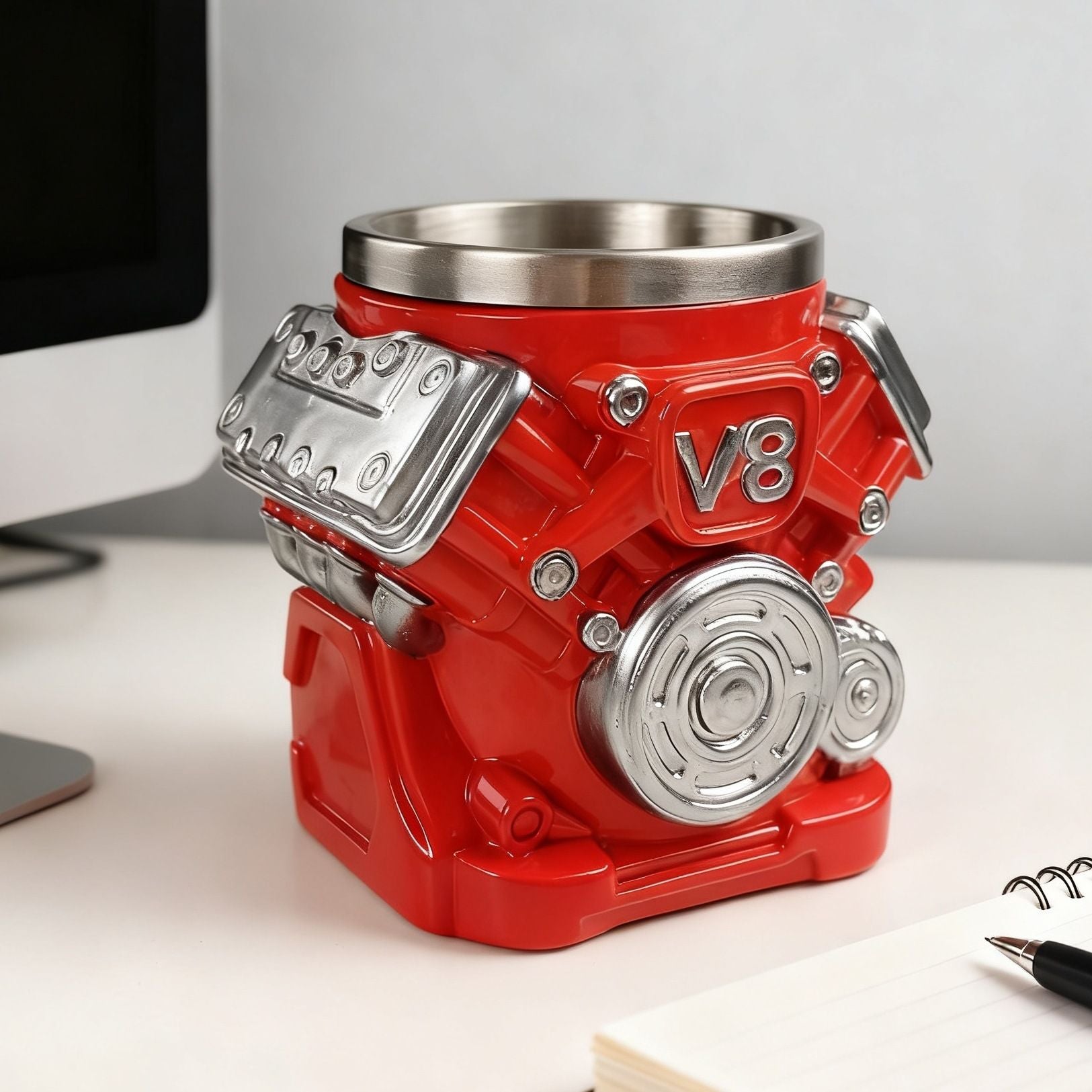 V8 Engine Mug: A must-have for car enthusiasts. Hold the engine in your hand, sip with speed and passion.