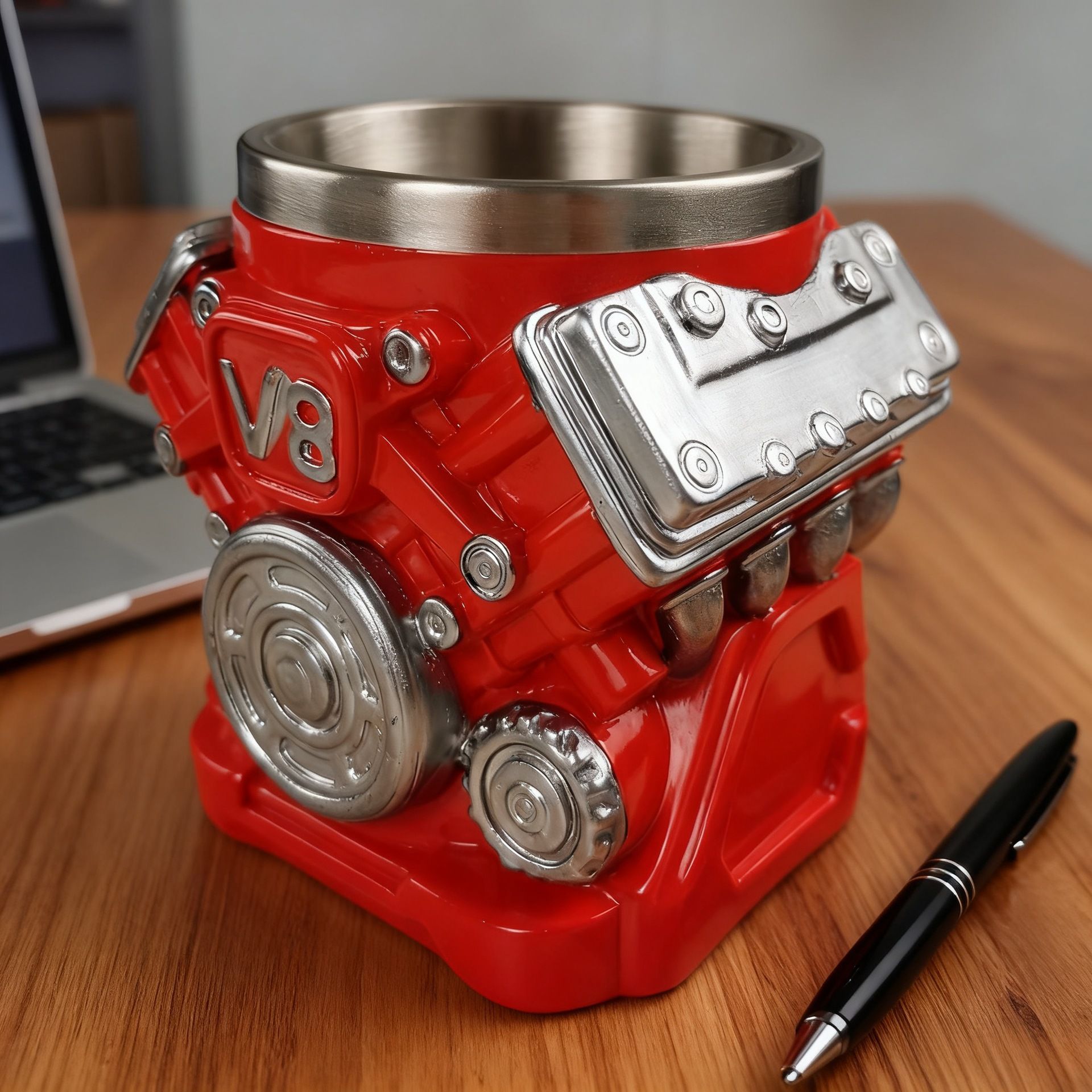 V8 Engine Mug: A must-have for car enthusiasts. Hold the engine in your hand, sip with speed and passion.
