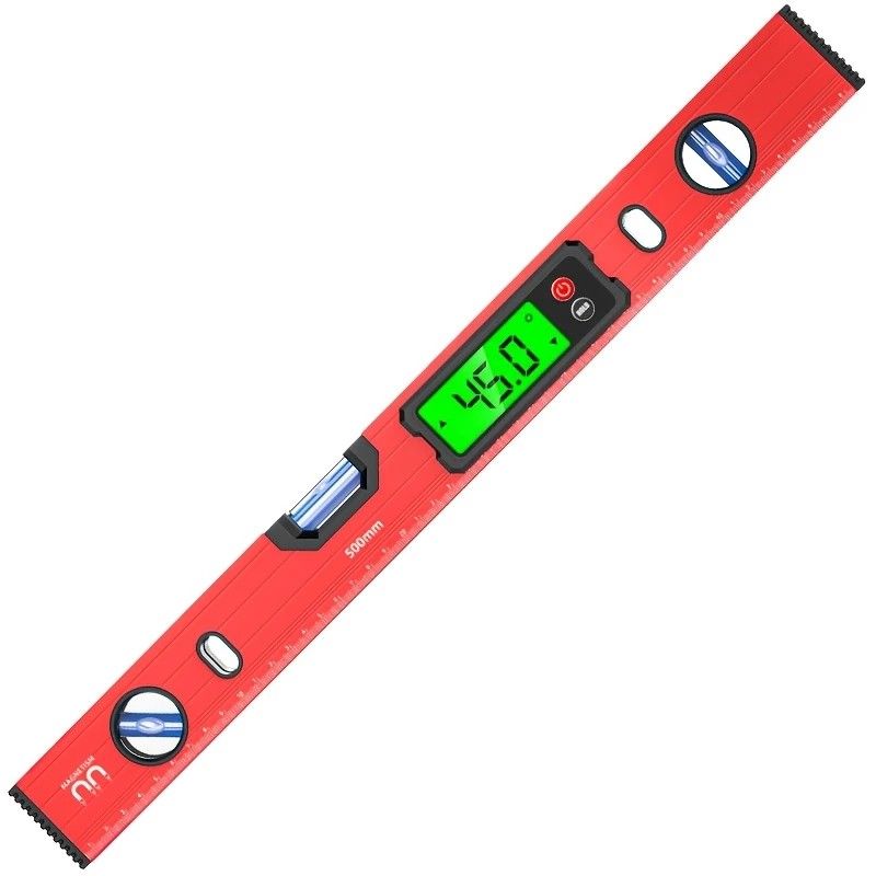 500mm Digital Level with Backlit LCD Display, Strong Magnetic Base, and Heavy-Duty Aluminum Alloy Material