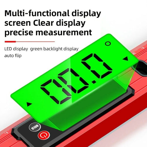 400mm Digital Level with Backlit LCD Display, Strong Magnetic Base, and Heavy-Duty Aluminum Alloy Material