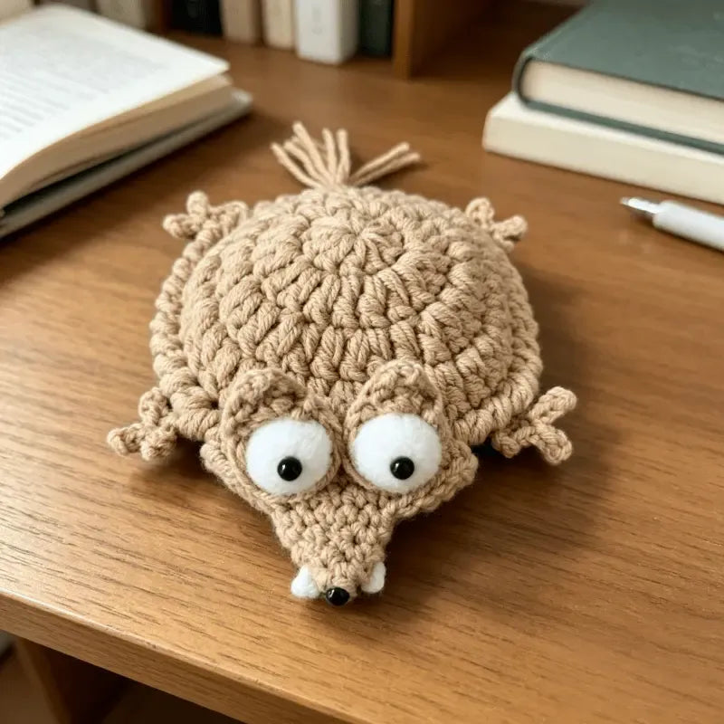 2PCS Hand-crocheted squirrel coaster, soft and durable yarn. The cute and adorable design combines decoration, heat insulation, and stress relief in one. Compact and practical, it brightens up your office life.