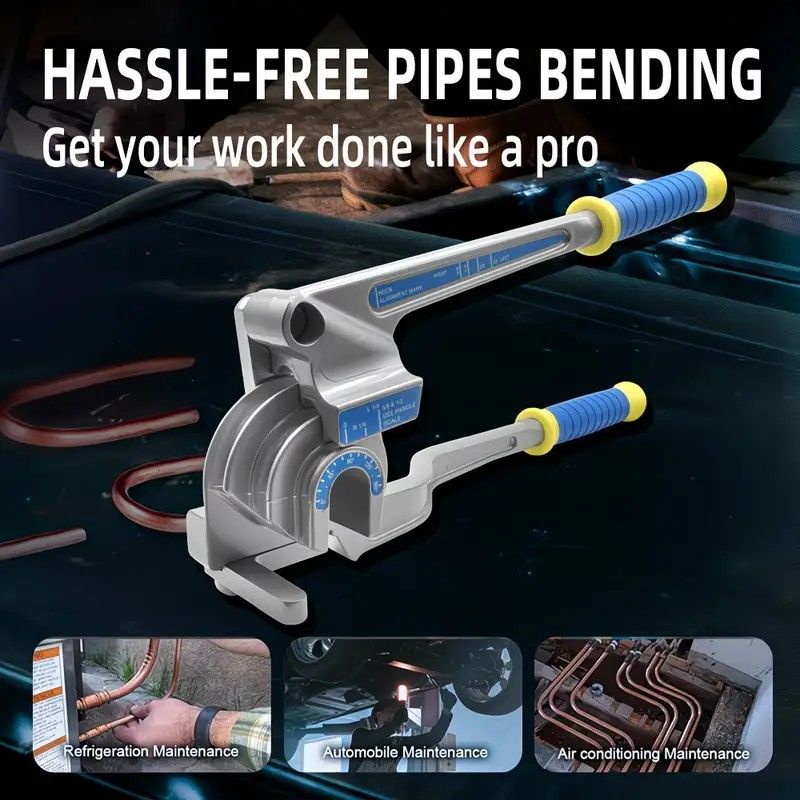 Multifunctional Manual Tube Bender, 0-180° Precision Bending, Compatible with Three Pipe Diameters, Effortless and Easy to Operate