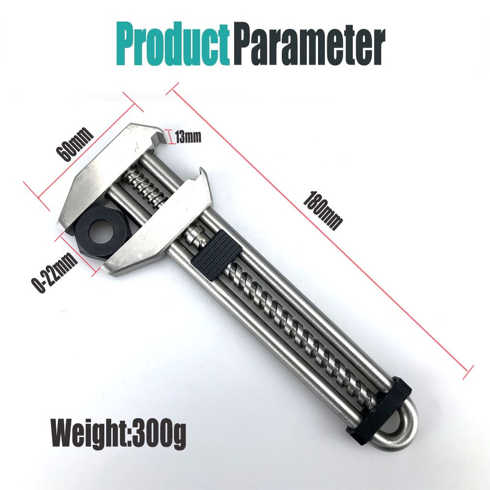 Multitool Adjustable Wrench – Portable Stainless Steel Multi-Function Wrench with Bottle Opener, Hammer & Box Cutter, Survival & EDC Tool