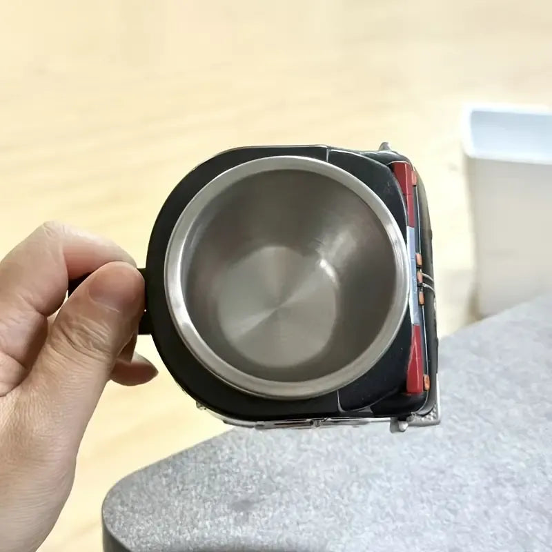 Fire Truck Coffee Cup: Three-dimensional red and black design, double-layer stainless steel for long-lasting temperature retention. Every sip brings a rescue-style ceremony.